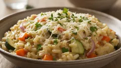 Risotto vegetariano alle verdure e formaggio: idee per una cena sana e veloce